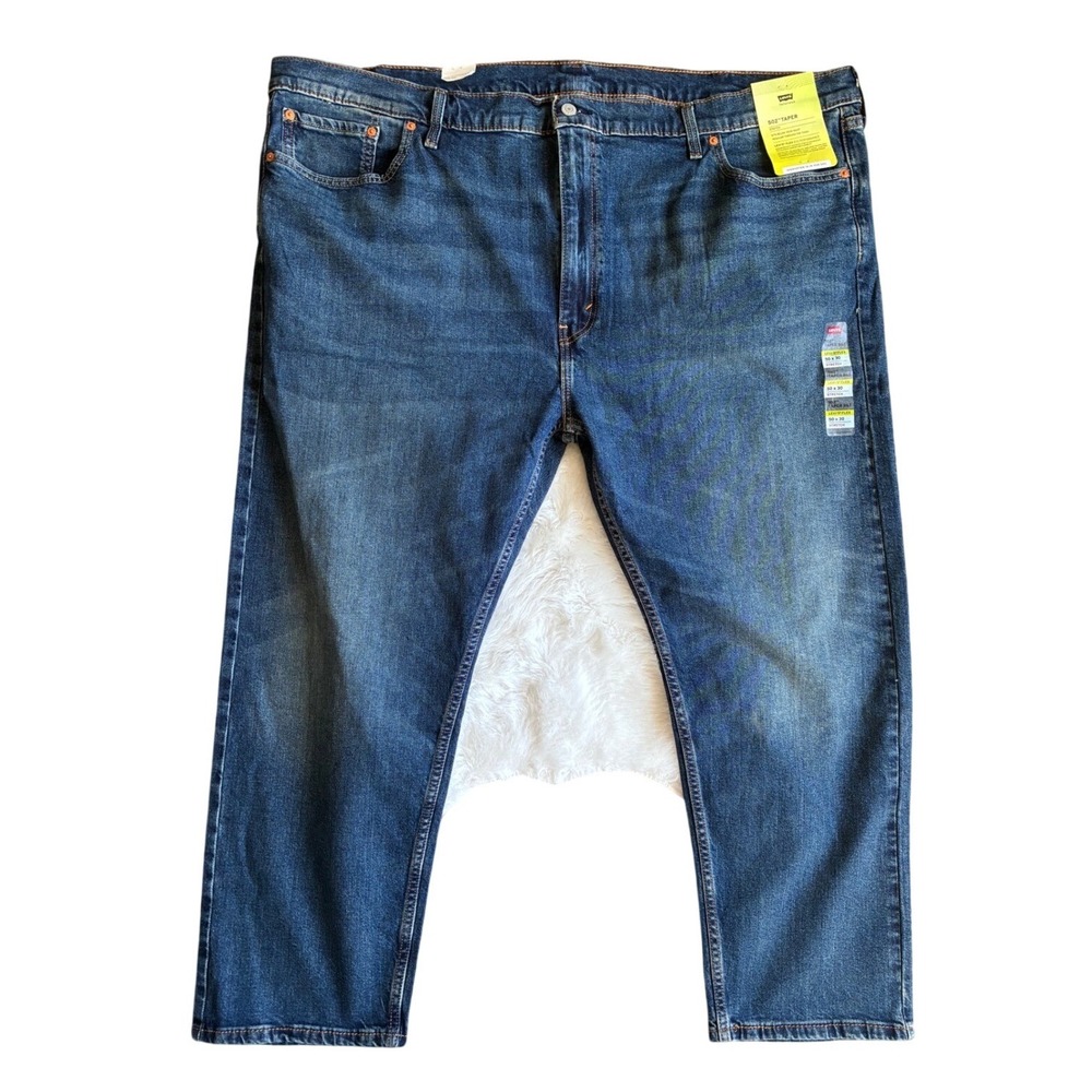 Levi's 502 Taper Fit Jeans Men's Dark Wash Stretch Size 50x30